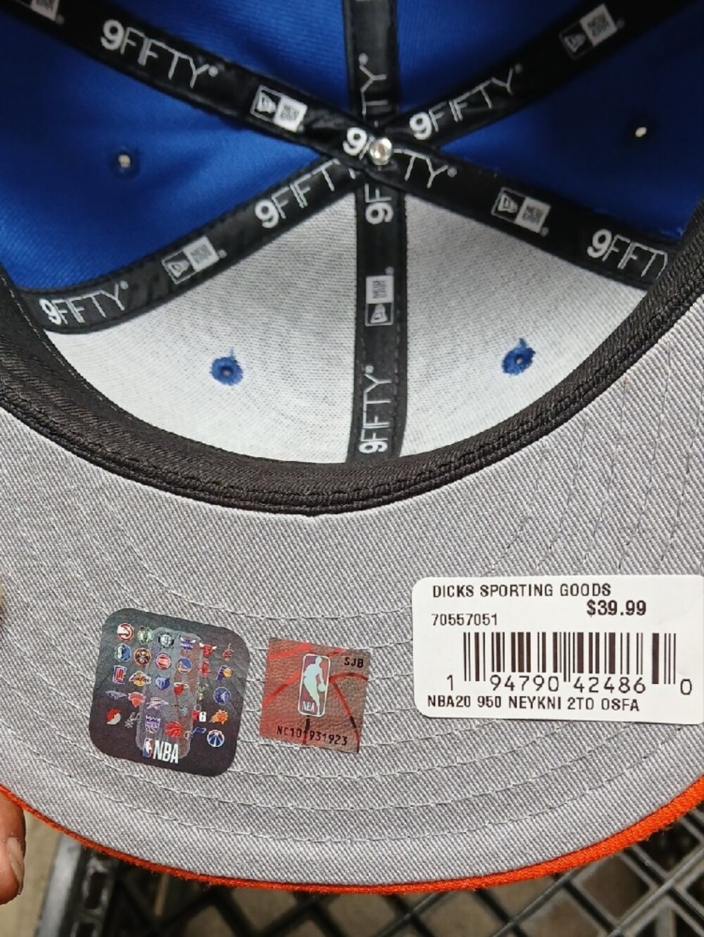 New Era Royal Blue & Orange Knicks Snapback Cap - Picture 7 of 7